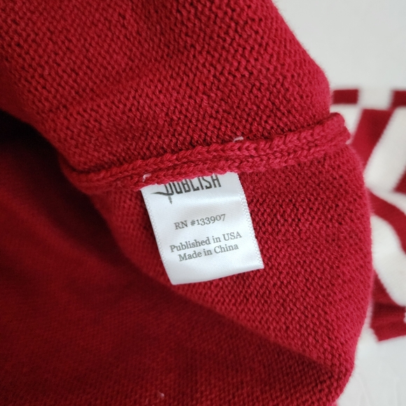 Publish The Lorenz Cardigan Sweater Red White Men's XXL V-Neck Cotton Classic - Picture 9 of 10